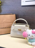 CHARLES&KEITH鱷魚(yú)紋凱莉包手提斜挎婚包包女包生日禮物CK2-50270880-1 Ivory象牙色 S 曬單實(shí)拍圖