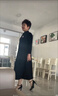 SUSTYLE國際一線品牌2025年秋季新款長袖連衣裙女通勤氣質(zhì)修身顯瘦套裝裙 灰色（背帶裙） 3XL 曬單實拍圖
