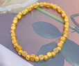 中國(guó)黃金（CHINA GOLD）小方糖黃金手鏈女士足金手串轉(zhuǎn)運(yùn)珠首飾七夕情人節(jié)禮物送女友老婆 【今/次日達(dá)】小方糖手串約2.2g【玫瑰禮盒】 曬單實(shí)拍圖