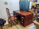王木匠 紅木家具 緬甸花梨（學名：大果紫檀）辦公桌 實木電腦書桌椅組合老板桌寫字臺 1.6米辦公桌+官帽椅 曬單實拍圖