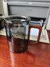 瓷牌茗茶具（cipaiming teaset）玻璃茶杯茶水分離帶蓋泡茶水杯個(gè)人辦公室情侶喝茶杯子 青灰《靈空》直身-胡桃木把 曬單實(shí)拍圖