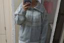 森馬（Semir）針織開(kāi)衫女冬費(fèi)爾島提花寬松插肩袖翻領(lǐng)2025休閑毛衫109725106002 曬單實(shí)拍圖