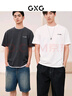 GXG男裝 多色涼感字母印花簡(jiǎn)約寬松短袖T恤男士上衣 深灰色 M 曬單實(shí)拍圖