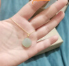 中國黃金（CHINA GOLD）18k金小方糖和田玉吊墜女無事牌項鏈七夕情人節(jié)禮物送女朋友老婆 方糖和田玉吊墜【贈銀鏈】紀念品 曬單實拍圖