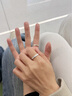 ALLOVE冰川純銀情侶戒指男女款求婚對戒七夕情人節(jié)禮物送女朋友老婆生日 曬單實拍圖