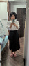 尚都比拉設計感不規則半身裙女夏季面試通勤A(yíng)字裙直筒中長(cháng)裙 黑色  S  曬單實(shí)拍圖