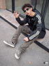 adidas經(jīng)典三條紋運(yùn)動(dòng)連帽夾克外套男女秋季阿迪達(dá)斯三葉草 黑色   M 曬單實(shí)拍圖