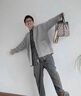 名創(chuàng  )優(yōu)品（MINISO）v領(lǐng)開(kāi)衫毛衣男女款秋季情侶日系休閑針織衫設計感毛線(xiàn)衣 淺灰 L 曬單實(shí)拍圖