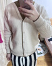 皮爾卡丹（pierre cardin）羊毛衫假兩件女上衣秋季時(shí)尚翻領(lǐng)針織衫毛衣打底衫 米色 S 85-100斤穿 曬單實(shí)拍圖