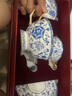 康普詩(shī)青花咖啡杯套裝歐式陶瓷高檔精致琺瑯彩景德鎮(zhèn)下午茶杯子輕奢高級(jí) 青花琺瑯彩福字咖啡杯碟 對(duì)杯 曬單實(shí)拍圖