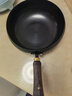 三四鋼章丘大肚鐵鍋炒菜小鐵鍋已開(kāi)鍋無(wú)涂層平底燃氣灶電磁爐28cm 38532 曬單實(shí)拍圖
