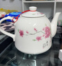 述意 景德鎮(zhèn)陶瓷大容量耐熱泡茶壺涼水壺 大號(hào)高溫青花陶瓷大茶壺茶 1.8升水點(diǎn)桃花+過濾網(wǎng) 曬單實(shí)拍圖