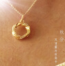 中國黃金（CHINA GOLD）黃金項鏈女莫比烏斯足金吊墜鑲鉆石七夕送女友媽媽情人節(jié)禮物 鑲鉆金吊墜+S925鏈+玫瑰禮盒 曬單實拍圖