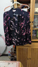 PORTS寶姿 商場(chǎng)同款新品女裝經(jīng)典撞色印花襯衫SL8B032KPS058 丈青 S (4) 曬單實(shí)拍圖