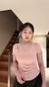 范斯蒂克瑜伽服女新款短袖修身高級(jí)感運(yùn)動(dòng)上衣普拉提訓(xùn)練服健身衣 粉色上衣固定胸墊 均碼 M推薦體重95105斤 曬單實(shí)拍圖