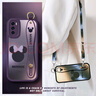 彩汀【迪士尼授權】華為P40Pro+手機殼新款防摔腕帶殼P30Pro全包卡通米奇背帶掛繩男女款小羊皮硅膠 華為P40Pro【暗紫色-紫色米妮】腕帶掛繩 曬單實(shí)拍圖