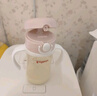 WOIBABY適配貝親直飲吸管奶瓶配件學(xué)飲吸管水杯蓋寬口徑手柄三代通用 粉色（12個(gè)月+）吸管彈力杯蓋+手提繩 曬單實(shí)拍圖