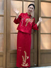 泰勒馬丁紅色新中式旗袍訂婚禮服女2025新款婚紗新娘主紗敬酒服回門(mén)服婚服 DF101長(cháng)袖 S 曬單實(shí)拍圖