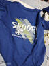 史努比（SNOOPY）童裝男童純棉春秋款兒童長(cháng)袖T恤圓領(lǐng)女童打底上衣中大童運動(dòng)裝 滑行努比灰藍+炫酷努比灰藍 130 【適合身高120CM】 曬單實(shí)拍圖