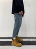 H8戶外工裝登山馬丁靴男士2025新款高幫透氣情侶男女踢大黃靴 黃棕色 42 （男） 曬單實拍圖