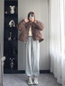 Teenie Weenie【趙露思同款】小熊女裝棉服2025秋季新款焦點(diǎn)巴恩夾克外套 深棕色 M 曬單實(shí)拍圖