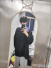 安初夏國風(fēng)道袍長袖襯衫男女新中式漢服改良紋理感襯衣不規(guī)則痞帥外套潮 黑色 XL 曬單實(shí)拍圖