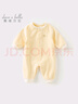 戴維貝拉（DAVE＆BELLA）滿月寶寶衣服0-3個月女寶連體衣嬰幼兒爬服秋裝新款小童包屁衣 淺黃色【DB3243352-N】 90cm （建議身高80-90cm） 曬單實拍圖