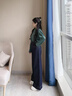 浪莎牛仔褲女2025年春秋新款寬松闊腿褲小個(gè)子丹寧藍顯瘦休閑直筒褲 曬單實(shí)拍圖
