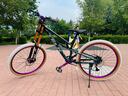軟尾山地車(chē)速降自行車(chē)雙減震可控氣叉藍圖變速器越野男女變速賽車(chē) 8速+鎖死前叉+變色紫綠 26寸-線(xiàn)剎-140響-藍圖變速 曬單實(shí)拍圖