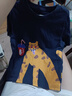 MQD童裝夏款卡通男女童圓領(lǐng)套頭韓版潮酷短袖T恤 藏青 120 曬單實(shí)拍圖
