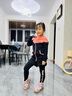 玉宇帆跑步服運動緊身衣女童瑜伽服女孩羽毛球訓練服速干衣兒童健身衣服 橘色四件套（四季可穿） 28碼身高140-150cm60-70斤 曬單實拍圖