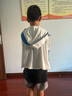SHUKIKU兒童防曬衣防紫外線原紗冰感透氣男女童斗篷防曬服 藍色 150/72  曬單實拍圖