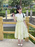 木木屋童裝女童連衣裙夏季2025新款6-12歲兒童公主裙洋氣女孩裙子夏款潮 2401綠色 150 適合140-150cm年齡11-12歲 曬單實拍圖