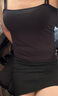 浪莎（LangSha）莫代爾小吊帶內(nèi)搭外穿背心女打底學生無袖背心女 黑色 XL 曬單實拍圖