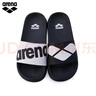 阿瑞娜（arena）男女競(jìng)技游泳運(yùn)動(dòng)拖鞋簡(jiǎn)約大LOGO舒適拖鞋沙灘拖鞋 黑白色（BKWH） 42 曬單實(shí)拍圖