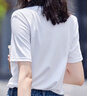 德瑪納絲光棉T簡約網(wǎng)紅風(fēng)經(jīng)典百搭V領(lǐng)短袖T恤女 白色 L  曬單實拍圖