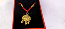 中國黃金（CHINA GOLD）平安鎖黃金項鏈男女足金吊墜長(cháng)命鎖掛墜教師節送生日禮物嬰兒寶寶 【今/次日達】平安鎖吊墜【紅繩】約1.5g 曬單實(shí)拍圖