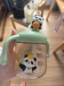 貝親兒童牛奶杯1-3歲寶寶喝水喝奶PPSU直飲奶瓶雙吸管水杯 綠色330mL 曬單實(shí)拍圖