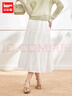IEF/愛(ài)依服半身裙微胖大碼女裝2025夏季新款法式溫柔氣質(zhì)百搭單裙 白 M 【微胖款】 曬單實(shí)拍圖