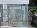 森森（SUNSUN）超白魚(yú)缸一體缸自循環(huán)客廳水族箱桌面家用懶人免換水小型金魚(yú)缸 超白HEJ300標配 帶濾材+棉 曬單實(shí)拍圖