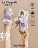 拉夏貝爾女鞋板鞋女新款網(wǎng)面透氣休閑鞋百搭厚底運動鞋子女 米紫 37 曬單實拍圖