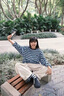 LDBE美式復(fù)古刺繡條紋情侶長袖t恤女2025秋季新款寬松慵懶風(fēng)打底上衣 條紋 L 1001-120斤 曬單實拍圖