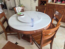 旋轉伸縮餐桌變大圓桌法式復古寶格麗超晶石帶轉盤(pán)小戶(hù)型輕奢餐桌 1.35米變1.9米單桌顏色可定制 曬單實(shí)拍圖