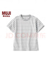 MUJI大童天竺編織圓領(lǐng)短袖T恤童裝打底衫兒童25年春季 CB1O1A5S 淺灰色條紋 150 /76A 曬單實(shí)拍圖
