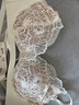 素肌良品【小薔薇】蕾絲內(nèi)衣女法式超薄性感無(wú)鋼圈薄款透氣聚攏文胸罩 羽蘭白 【小薔薇】 M （75A、75B、75C） 曬單實(shí)拍圖