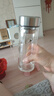 鋼化玻璃杯耐摔高溫硼硅雙層玻璃杯男士茶杯 原本銀蓋加厚底450毫升 曬單實(shí)拍圖