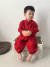 G.DUCKKIDS小黃鴨周歲禮服男寶寶抓周衣服漢服百日宴百天滿(mǎn)月嬰兒套裝春秋季 酒紅色+香囊 90 建議1~2歲【 80-90cm】cm 曬單實(shí)拍圖