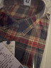 老人頭（LRT）經(jīng)典款加厚純棉格子長(cháng)袖襯衫中青年男士秋季磨毛襯衣免燙寸衫 IF-25143藍紅格 M 推薦90-125斤 曬單實(shí)拍圖