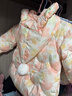 戴維貝拉（DAVE＆BELLA）冬季新款兒童白鴨絨羽絨服三防小童外套寶寶連帽上衣女童衣服 花朵印花【現(xiàn)貨】 100 cm（建議身高90-100cm） 曬單實(shí)拍圖