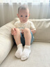 歐孕（OUYUN）寶寶地板襪防滑室內(nèi)學步襪點膠網(wǎng)眼船襪 3-5歲  深棕+深藍+米白  曬單實拍圖